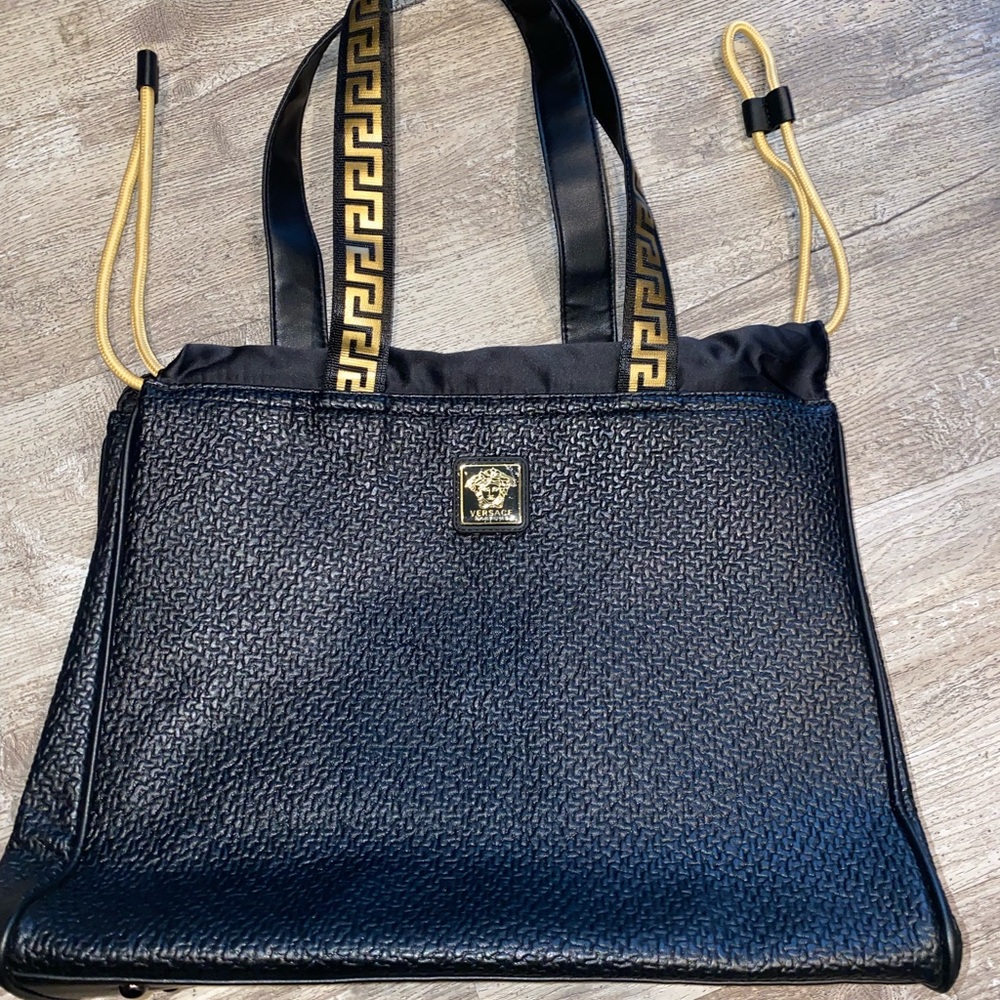 Black and Gold Versace Medusa fragrance/parfum collection Tote Bag